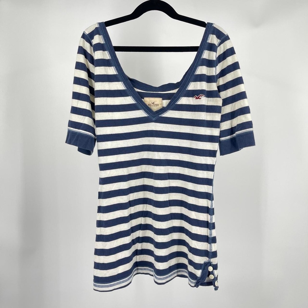 Vintage Y2K Women's Hollister Babydoll Top Rare Bella Elena XS V Neck 2010s Navy